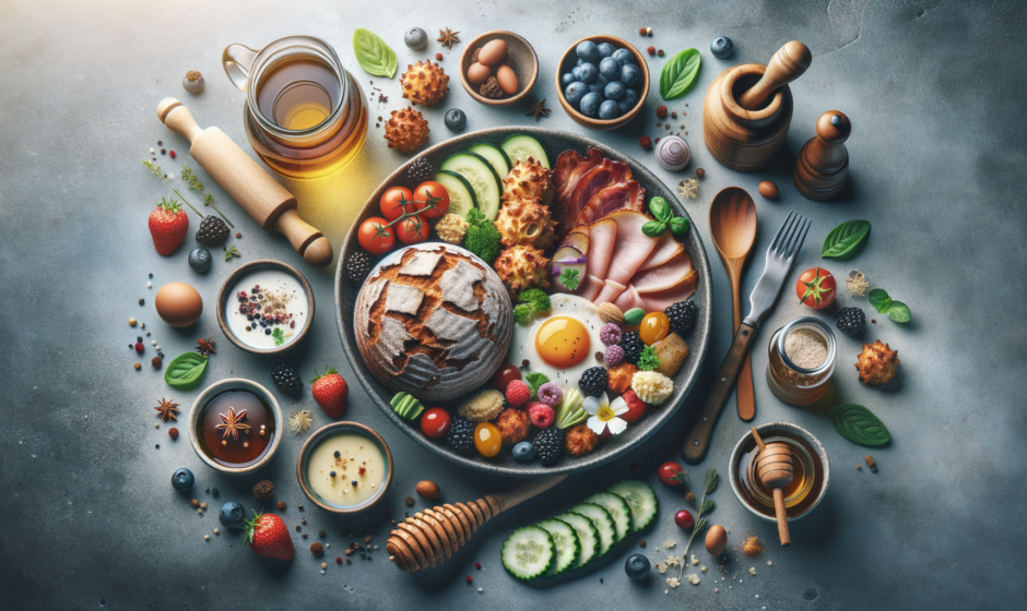 Różnorodne dania kulinarne z Mazowsza, w tym tradycyjne potrawy z Warszawy i regionalne specjały z gminy Piaseczno.